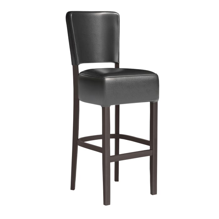 tabouret de bar avec dossier vinyle noir