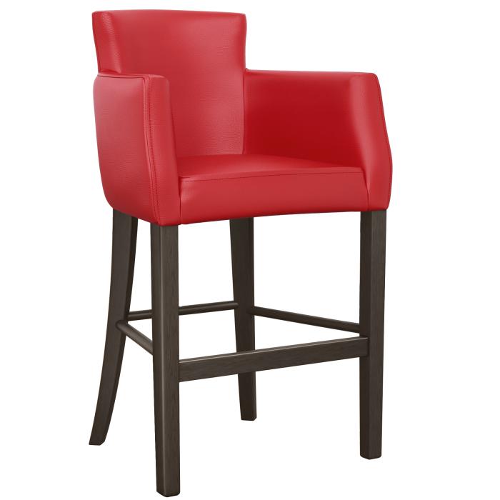 tabouret de bar rembourré et confortable texas vinyle rouge