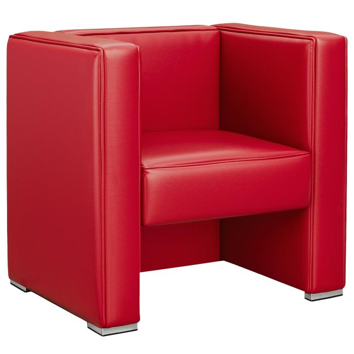 fauteuil club américain vinyle rouge Malibu