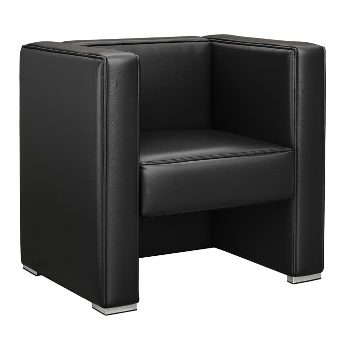 fauteuil club rétro vinyle noir