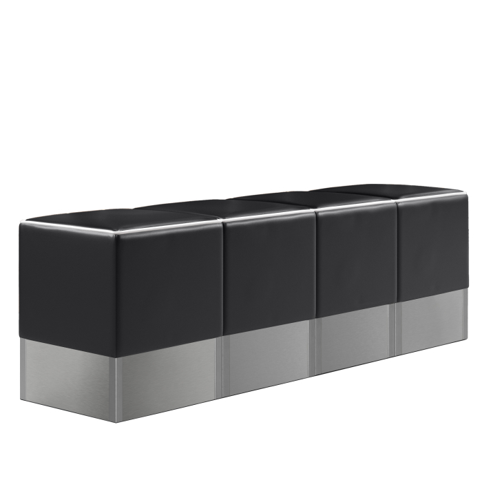 set de 4 tabourets rétro en vinyle pour banquette de salle à manger