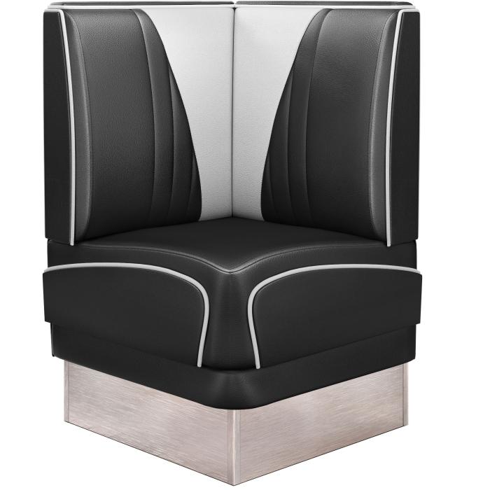 banquette dangle de Diner canal en V noir et blanc