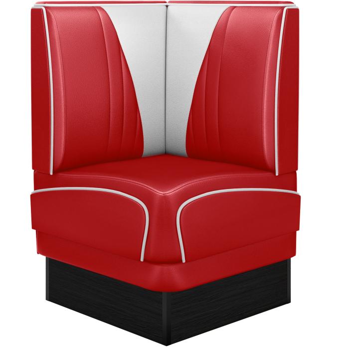 banquette d'angle de Diner patchwork en V vinyle rouge