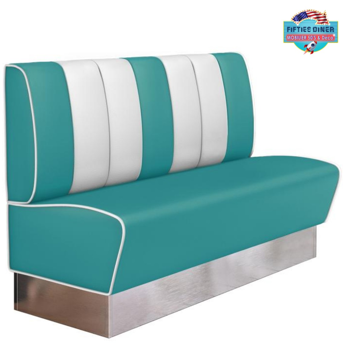 banquette salle à manger rétro vinyle turquoise modèle kansas