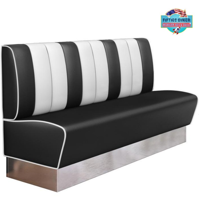 banquette de restaurant Kansas vinyle bicolore et base inox