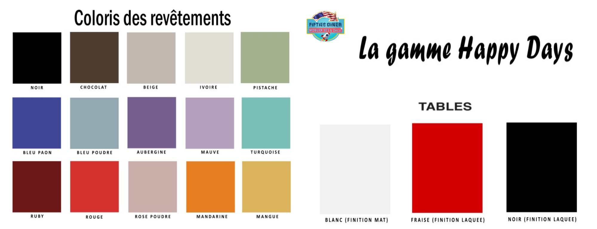 couleurs du mobilier americain happy days