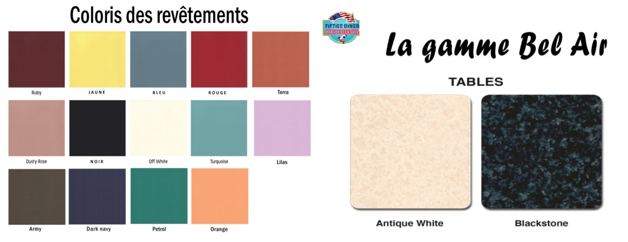couleurs du mobilier americain bel air