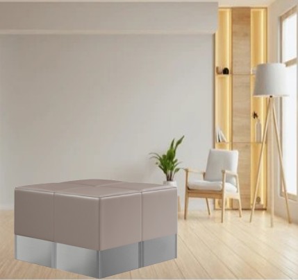 set de poufs modulables en banquettes retro