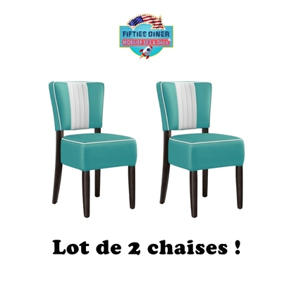 lot de chaises rétro Vegas vinyle vert turquoise