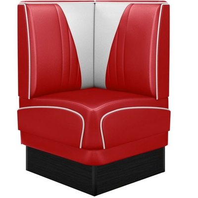 banquette d'angle de Diner patchwork en V vinyle rouge