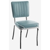 chaise rétro los angeles bleu poudre chromée