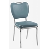 chaise rétro chromée memphis bleu poudre en vinyle