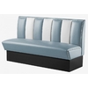 banquette de restaurant 3 places large bicolore bleu poudre et blanc