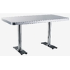table de cuisine 2 pieds chromés blanche
