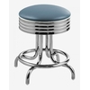 tabouret rétro chromé saint-louis bleu poudre passepoil blanc