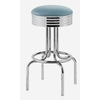 tabouret de bar vintage chromé vinyle bleu poudre Louisville