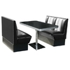 cabine de Diner américain table formica et banquettes vinyle noir et blanc