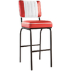 tabouret de bar haut américain rétro rouge