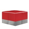 set de 4 tabourets bas rétro en vinyle rouge modulables