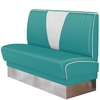 banquette de Diner vinyle bicolore en V Boston turquoise base inox