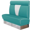 banquette rétro avec repose tête en vinyle turquoise