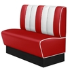 banquette de Diner américain rétro Kansas 120 cm rouge et blanc