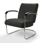 chaise chromée pullman Bel Air rétro noir
