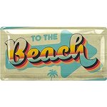 plaque métal flèche Beach 17x34cm
