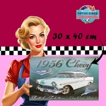plaque voiture chevrolet 1956 Chewy 30x40 cm