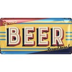 plaque américaine ice cold beer served here 34x17 cm
