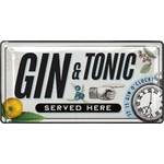 plaque métal gin tonic 34x17cm gin oclock déco vintage
