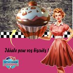 boite de rangement en forme de cupcake rétro