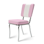 chaise rétro bicolore rose lilas cuir