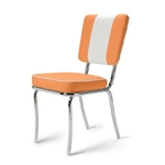 chaise chromée bicolore orange rétro 50s