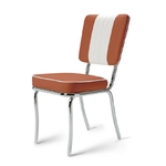 chaise chromée bicolore marron rétro