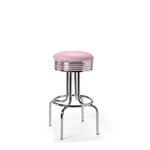 tabouret de bar chromé rétro Bel Air Airline 77WP rose lilas