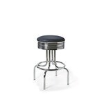 tabouret de bar rétro chromé Airline 66WP bleu dark navy