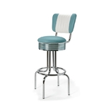 tabouret de Bar Bel Air rétro 28-77-cb Airline bleu