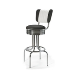 tabouret de bar chromé Bel air 28-77-cb Airline noir