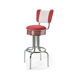 tabouret de bar chromé Bel Air 28-77-cb rouge bicolore