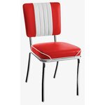 Chaise rétro chromée New-York rouge