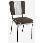 chaise bicolore chocolat-blanc chromée New-york