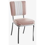 chaise bicolore New-york chromée rose poudre