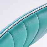 chaise chromée en vinyle rétro turquoise