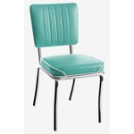chaise rétro chromée los angeles vert turquoise