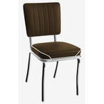 chaise chromée los angeles vinyle couleur chocolat