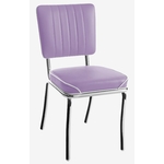chaise en vinyle mauve los angeles et cadre chromé rétro