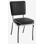 chaise en vinyle noir los angeles rétro