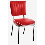 chaise en vinyle rouge rétro los angeles