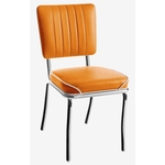 chaise vintage chromée los angeles orange mandarine rétro
